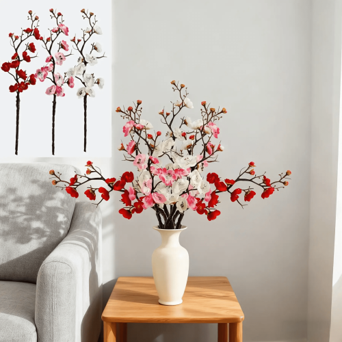 Branches de cerisier artificielles blanches (lot de 3)