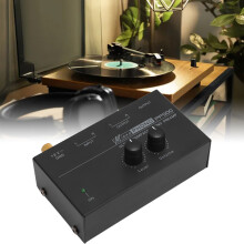 Préamplificateur phono à bruit ultra-faible avec contrôle de volume indépendant pour tourne-disque, 100‑240V, prise EU