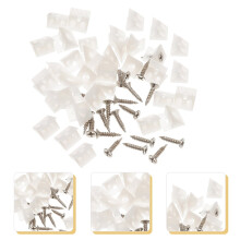 106Pcs Plastic Drawer Bottom Corner Brace for Furniture Reinforcement with Screws White