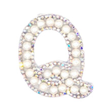 Stickers,Personalized Pearl Letter Patch Alphabet Patch Customized Letters Patch On Patch Glue On Patch Applique DIY Bride