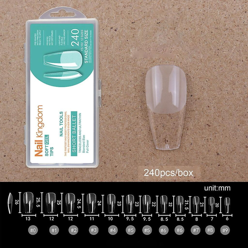 Half Matte False Nail Coffin Artificial Nails False Nail Tips Almond Nail Tips