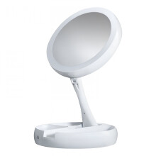 AUQ Verlichte Make-up Spiegel met 20x vergroting, 1x/10x dubbelzijdig, 21 LED-lampjes, draagbare dubbele compacte make-upspiegel – geschikt voor op