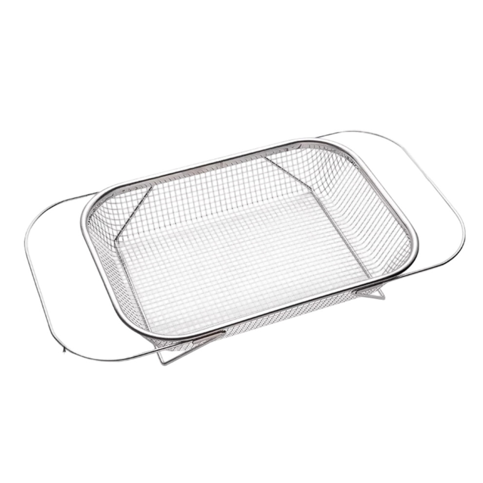 Stainless Steel Grilling Basket 17X9", Wire Mesh Roasting Pan With Handles, Compatible With Bbq & Oven 9422877934683