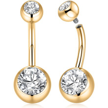 2pcs Belly Button Ring Belly Button Piercing Belly Rings Internally Threaded Cube Zircon Navel Piercing Jewelry14G8-16mm
