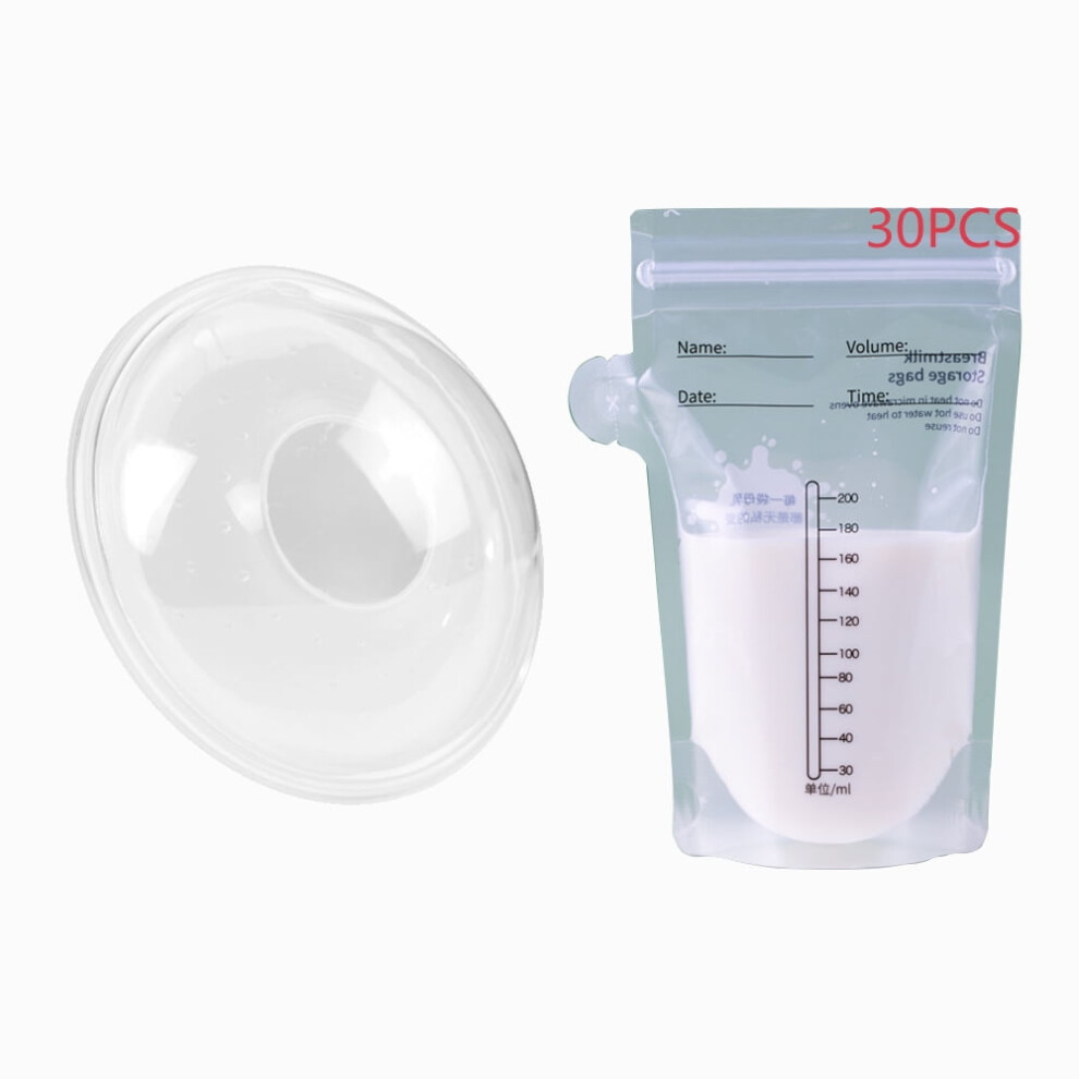 Breast Shells – 1 Pack Nursing Cups, Milk Saver for Leaks, Soothe Sore Nipples, Soft Silicone, Reusable + 30 Storage Bags