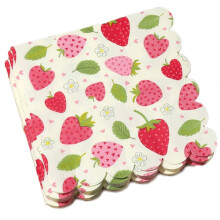 40Pcs Strawberry Paper Napkins, Strawberry Serviettes, Disposable Party Serviettes, Tissues For Kids Birthday Baby Shower Wedding Party Decor