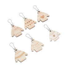 6 Stück Holz-Garnmarkierer, 3,5x3,5 cm, Leicht, Vielseitig