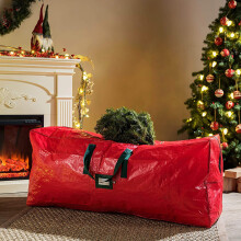 Aufbewahrungstasche für Weihnachtsbäume, rot, Nylon, Tragegriffe, 104 cm (3,4 Fuß), traditionelle rechteckige Aufbewahrungstasche für