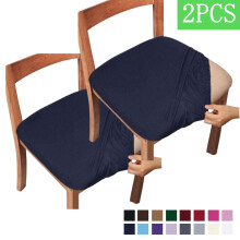 Sittöverdrag till matsalsstolar, set om 2, stretchig jacquard, avtagbara tvättbara stolsöverdrag, köksstolsöverdrag - marinblå