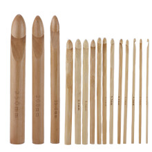 Bamboo Crochet Hook Inline Crochet Hook Set Ergonomic Crochet Hook Beginner Friendly Crochet Hook Large Crochet Needle Smooth Surface Wooden Crochet