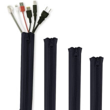 Kryty na kabely se zipem, 19" kryt kabelů pro TV/PC/kancelář/domácnost, černé, 4 ks