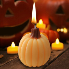 Scented Pumpkin Jar Candle (Tall) Container Candles Wax Single Modern Fall/Autumn Decor