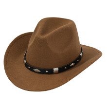 Elegante sombrero vaquero unisex estilo western de AWZXDE con detalles metálicos para conciertos, eventos al aire libre y fiestas. Accesorio de moda