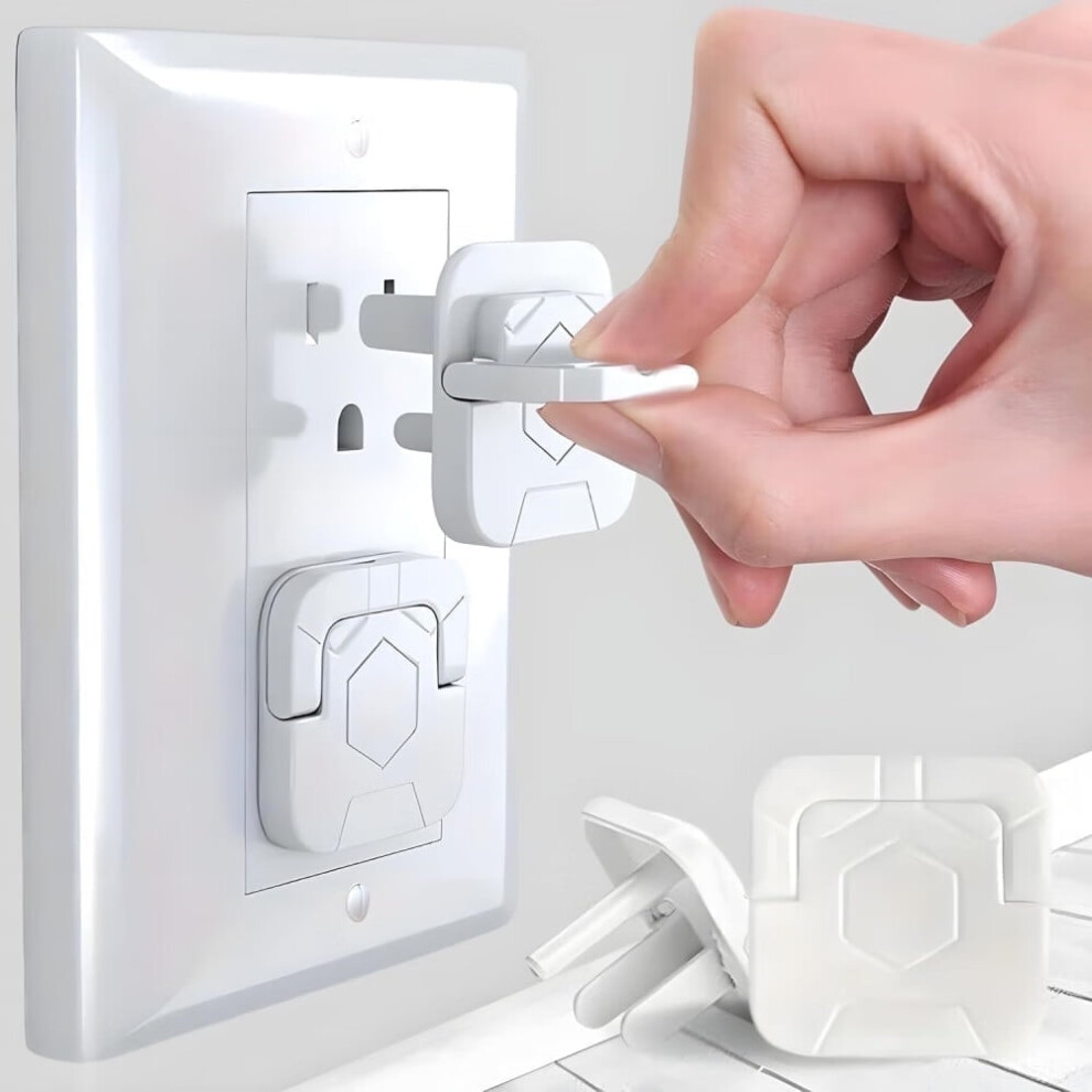 Baby Proof Outlet Covers With Pull Handle, 3-Prong, 30 Count – Compatible With Standard Outlets White