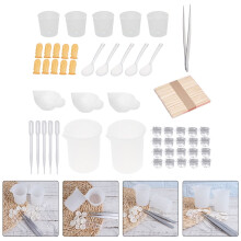 Kit di miscelazione resina epossidica da 101 pezzi, pinzette in plastica di colori assortiti per la produzione artigianale.