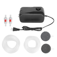 Fish Tank Aerator Pump Dual Outlet Quiet Operation Steady Output Oil Free Compressed Air Adjustable Air Flow Hydroponic Oxygen