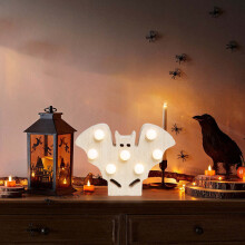 Jesenná halloweenska dekorácia - do domácnosti - Svietiace drevené tekvicové dekorácie - Ručne vyrobené tekvice s LED svetlom na halloweensku