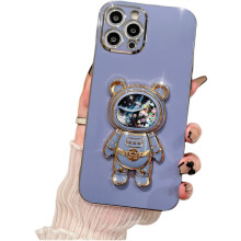 3D Quicksand Astronaut Phone Case Compatible with Samsung Galaxy S20 – Shining Stress Relief Stand Cover