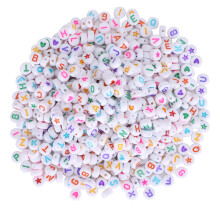 Flat Round Acrylic Letter Beads For DIY Jewelry Making Alphabet Beads Luminous Colorful Lightweight Durable Easy To Carry Beads For Name Bracelets