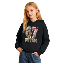 Poikien hupullinen collegepaita, jossa taskullinen pehmeä fleece
