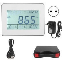 Smart LED Color Screen Air Quality Monitor LCD Display with Backlit CO2Detector Multi Function Digital Indoor Air Pollution Tester for Travel and