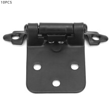 Bisagras de superficie para puertas de armarios, cierre automático, color negro mate, resistentes, con revestimiento anticorrosión y topes