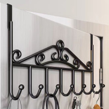 Over The Door Hooks, Door Hanger Hook, Over The Door Towel Rack for Bathroom, Door Towel Hanger for Hanging Clothes Hat, Key (Black, 1 Pack)