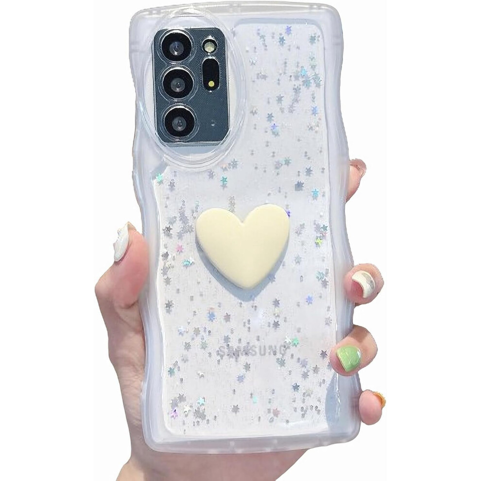 Love Heart Glitter Clear Case For Samsung Galaxy Note 20 9023022226372