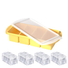Gefrierformen für Suppen, Silikon-Gefrierformen mit 4 Fächern, Deckel, wiederverwendbares Küchenutensil für heiße Tage, Camping, Wohnmobil,