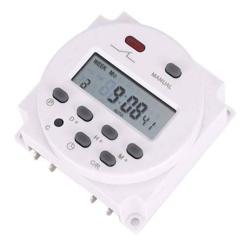 Timer automatico con correzione degli errori, interruttore timer ad alta precisione, relè, display LCD digitale, dispositivo programmabile,