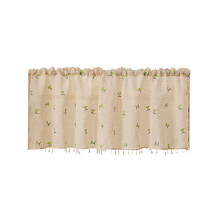 Linen Look Short Curtain Panel Set, Semi-Sheer Cafe Style for Kitchen Sink, Bedroom Doors & Cabinets – Vintage Decor