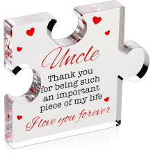 Cadeaux pour oncle - Cadeau décoratif pour l'oncle préféré - Puzzle en acrylique gravé - Cadeau d'anniversaire idéal, de la part de sa nièce