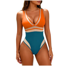 Monokini Swimsuit for Women V-Neck Mesh High Waist