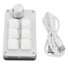 Plug And Play Mini Macro Keyboard, Programmable Keypad With Adjustable Knob One Handed Mechanical Keyboard Customizable Shortcut Keys Usb Interface