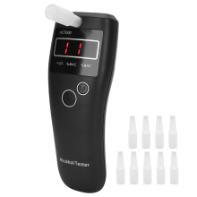 Professional Alcohol Tester Replaceable Mouthpieces USB Rechargeable Portable Set Thresholds For Caution and Alarm Breathalyzer Upgraded MEMS Sensor
