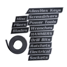 12 PCS Magnetic Toolbox Labels for Steel Toolboxes, Carts, Drawers & Cabinets – Reusable Organizing Tags