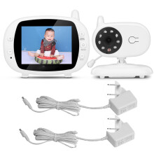 Baby monitor bidirezionale con visione notturna a infrarossi, monitoraggio in tempo reale, sistema video wireless, termocamera, non richiede Wi-Fi,
