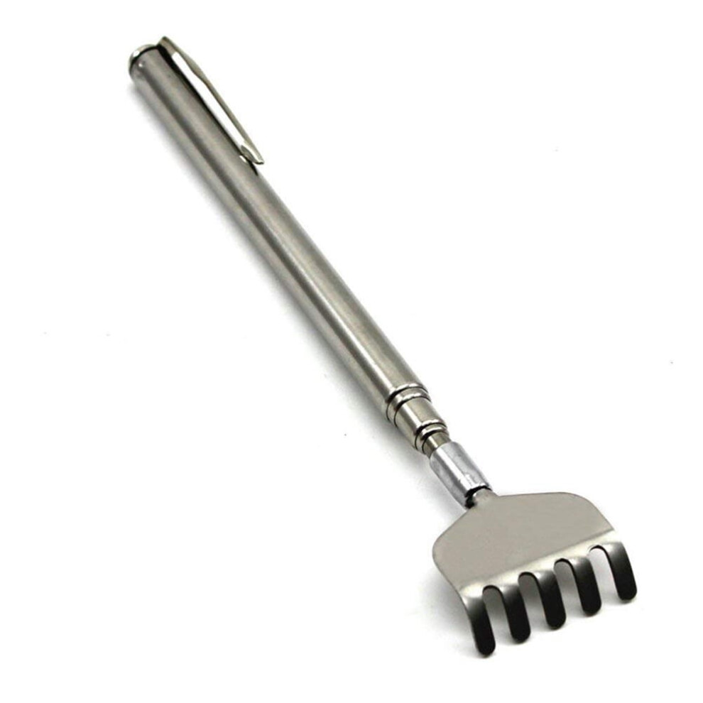 Telescoping Back Scratcher Metal Telescopic Handle Grip Extendable Backscratcher With Pocket Clip