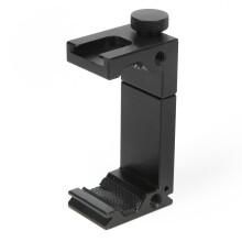 Statiefhouder met cold shoe-bevestiging, smartphonehouder van aluminiumlegering, handsfree fotografie, universeel compatibel, opvouwbaar