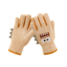 Kids Winter Gloves for Boys Girls Children Warm Wool Lined Gloves Toddler Thermal Knitted Mittens Khaki 7-12 Years