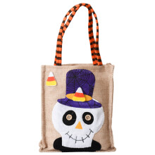 Pungi de bomboane din pânză de sac pentru Halloween, schelet de vrăjitoare de dovleac, 12 buc