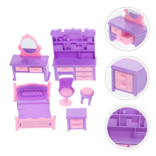 1 Set Doll House Bedroom Furniture Mini House Furniture Scene Layout Furniture