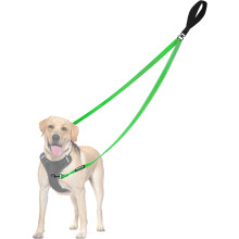Two-Point Control Leash Compatible with No-Pull Harnesses, Tangle-Free, Padded & Reflective, Converts to Single Lead for Medium/Large Dogs