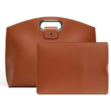 De 2-delige set: stijlvolle, waterdichte leren laptoptas en draagtas voor dames, geschikt voor 14-16 inch laptops.