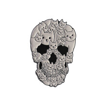 Lovely Cartoon Cats Skull Brooch Unique Design Sturdy Alloy Materials Playful Accessory For Casual Outfits Party Wear
