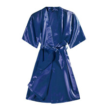 Satin-Bademantel für Damen, weicher Kimono, bequeme und leichte Nachtwäsche, offener Vorderteil mit Bindegürtel, lässige Hauskleidung