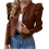 Women's puff sleeve cropped blazer cardigan 1