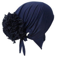Unisex lue turban hodeplagg stretchblomst hijab muslimsk luetilbehør fasjonabel lue hodeskjerf wrap
