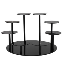 Vassoio espositivo rotondo in acrilico nero per cupcake, perfetto per matrimoni e feste