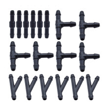 Set di adattatori per tubo lavavetri General, 18 pezzi, 3 misure di connettori, raccordi idraulici per auto per ugelli tergicristalli.